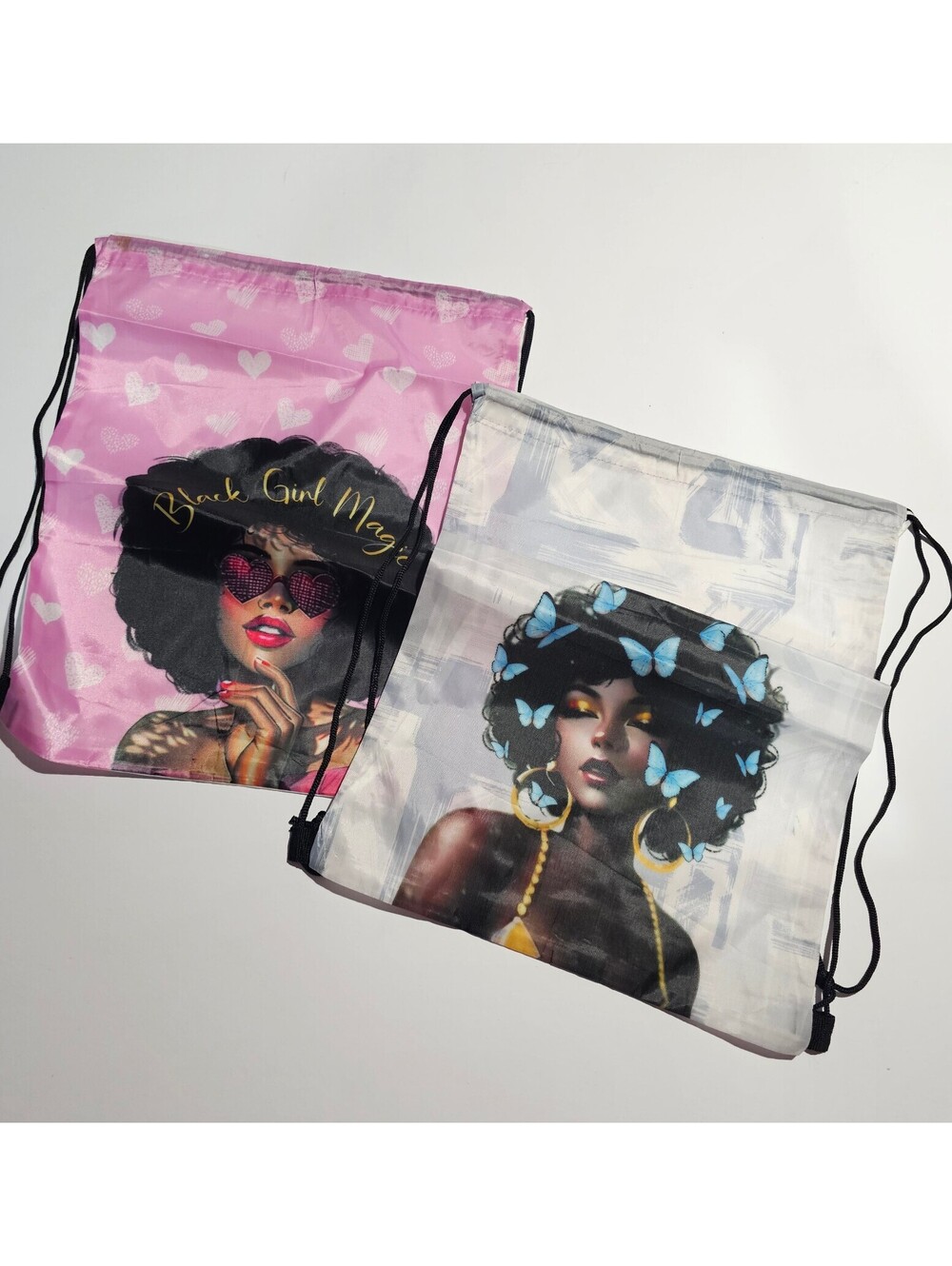 2pcs Girl Drawstring Backpack Lightweight